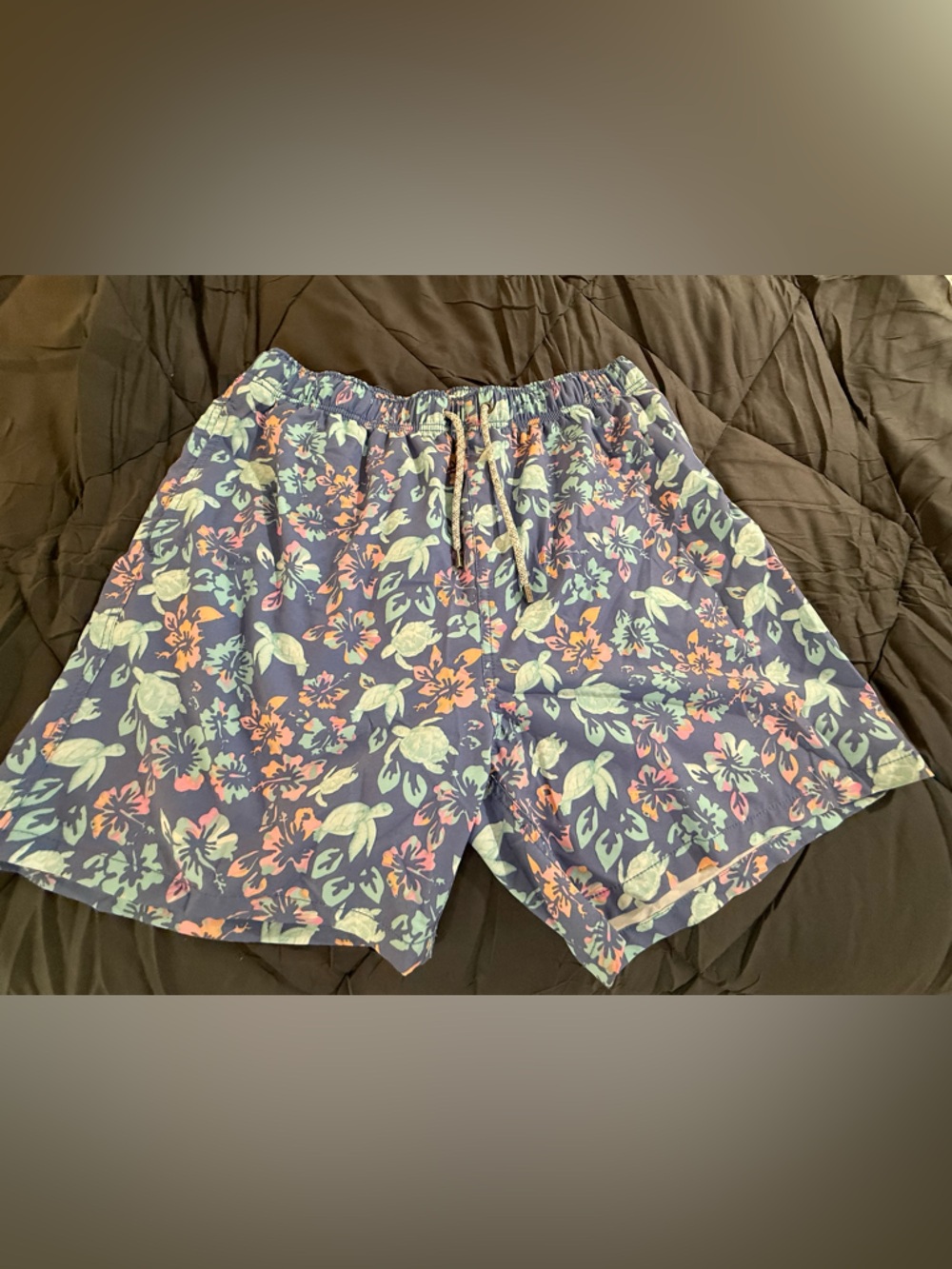 Women’s Navy Floral Drawstring Shorts